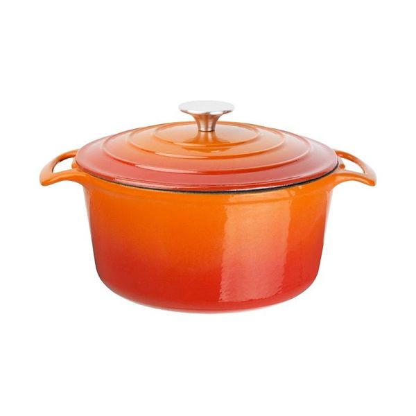 Vogue runder Schmortopf orange groß, hochwertiges Gusseisen, GH303