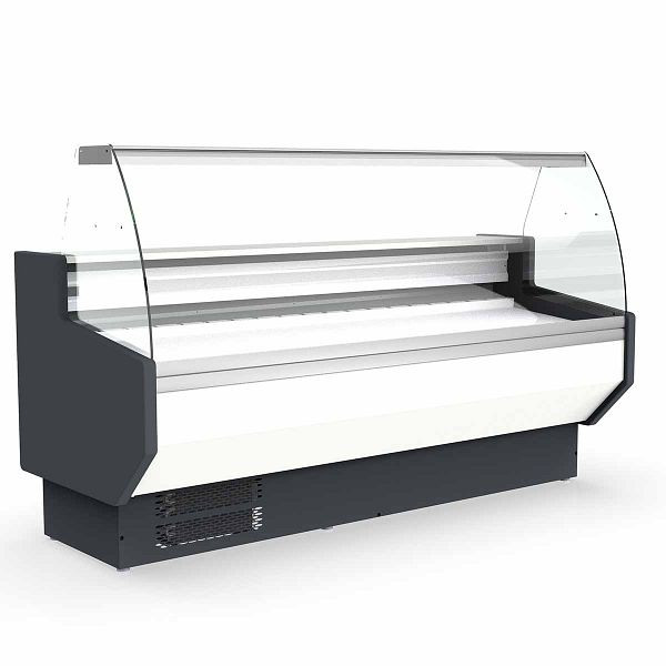 Vaiotec TOPLINE Kühltheke 100 - gebogenes Frontglas "weiß", 102,5x80x123,5 cm, 10712