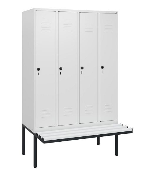 C+P Umkleidespind Classic PLUS, 4 Abteile, 1950x1200x815mm, 9016/9016, Drehriegel, 0800405-40 S10044