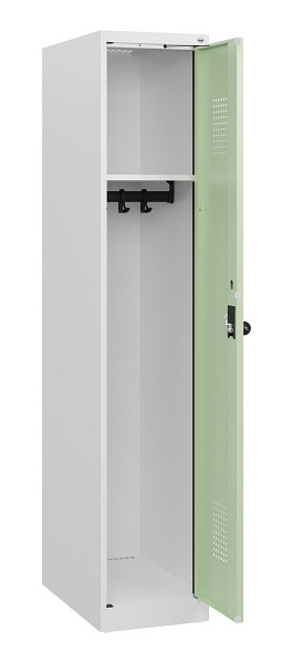 C+P Spind Evolo PLUS, 1 Abteil, 1530x300x500mm, 9016/6019, Drehriegel, 0490005-10 S10021