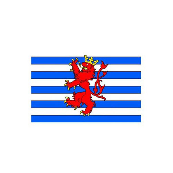 Stein HGS Länderflagge Luxemburg (mit Wappen), 60 cm, 90 cm, mit Seil und Schlaufe, FlagTop 160 g/m², für Fahnenmasten 6 m ohne Hohlsaum, 27167