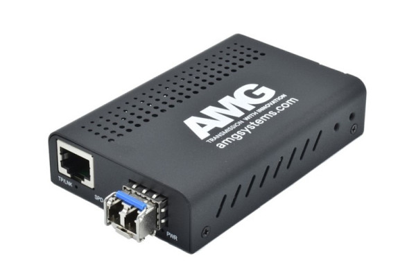 AMG Systems Medienkonverter, für 0°C bis 50°, 1 x 10/100BT RJ45, 1 x 100FX MM, 2 Fasern, AMG210M-1F-1SM2