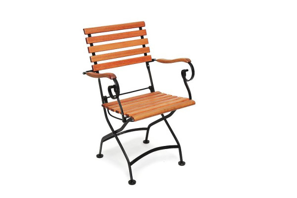 Merxx Schlossgarten Sessel, klappbar, Flachstahl mit FSC Eukalyptusbelattung, 24241-217