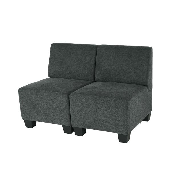 Mendler Modular 2-Sitzer Sofa Couch Lyon, Stoff/Textil, anthrazit-grau, ohne Armlehnen, 2x75606