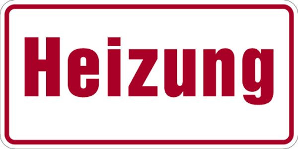 Schilder Klar Gebäudekennzeichnung Heizung, 200x100 mm Folie selbstklebend, 1083/61