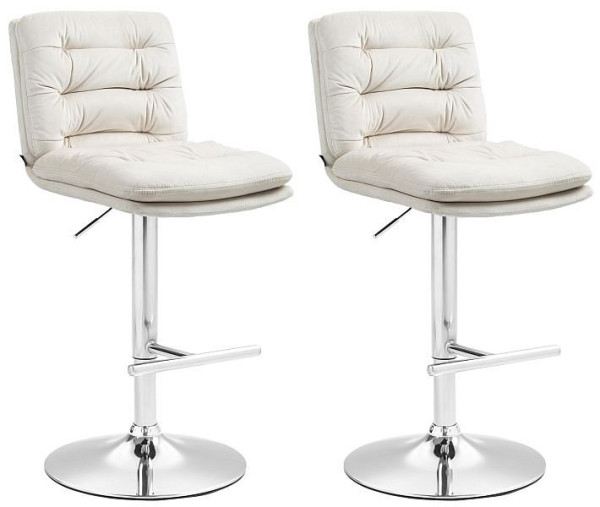CLP Barhocker Damar Samt chrom, creme, VE: 2 Stück, 325665