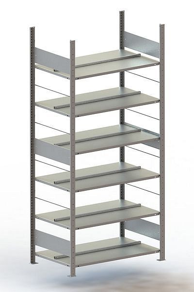 Meta Büro Steckregal Compact GR 2200x1000x600 mm, RAL 7035, Bodenanzahl: 6, 20083186