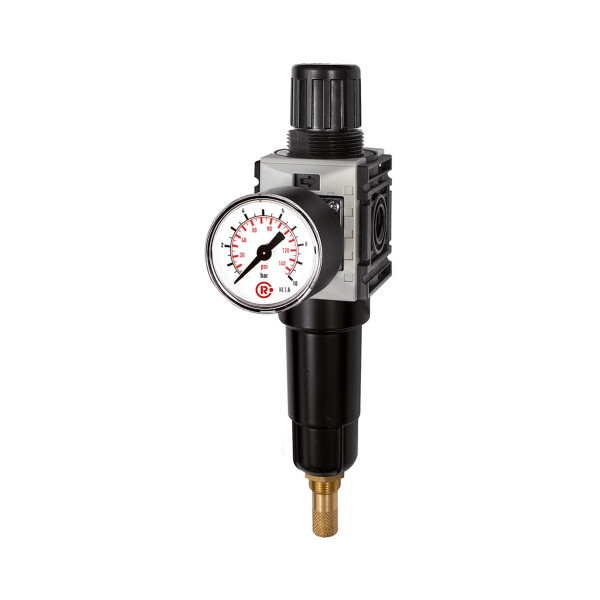 Riegler Filterregler »FUTURA-mini« Metallbehälter, Standardmanometer, VA, G 1/4, 0,1-4, 142432
