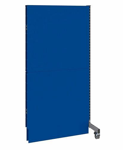 DENIOS Mobile Akustik Trennwand, Anbaufeld, B 1000, H 2000 mm, Akustik-Lochblech zweiseitig, grau/blau, 293118