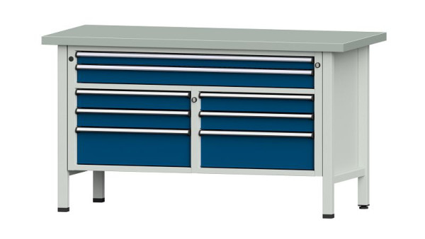 ANKE Werkbänke Kastenwerkbank, Modell 259 V, 1500 x 700 x 840 mm, RAL 7035/5010, ZBP 40 mm, 304.156