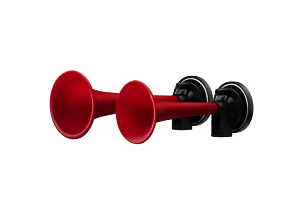 HELLA Fanfare CA10, 24V, 115dB(A), 600Hz-756Hz, Hochton/Tiefton, elektrisch-pneumatisch, ECE, Gehäusefarbe: rot/schwarz, 3PB 003 001-641