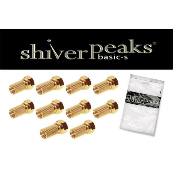 shiverpeaks BASIC-S, F-Stecker 6,7, vergoldet, mit großer Mutter, VE: 10 Stück, BS85009-10AG