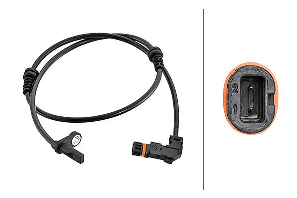 HELLA Sensor, Raddrehzahl, 2-polig, Kabel: 745mm, 6PU 230 048-251