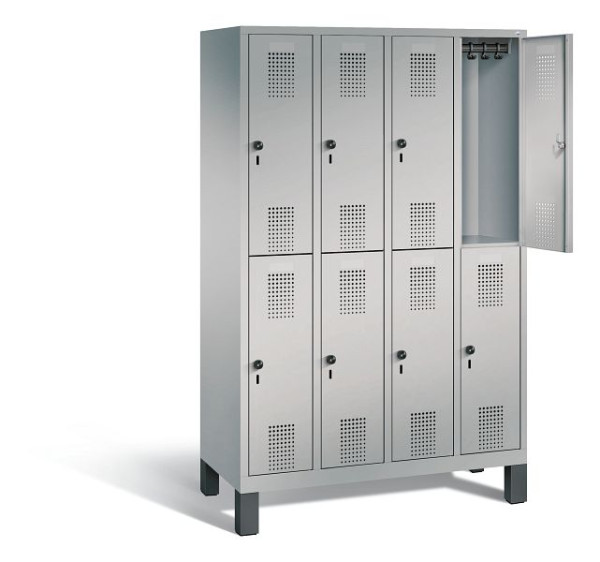 C+P Spind doppelstöckig Evolo, H1850xB1190xT500mm, Farbe: Weißaluminium, 48310-40 S10467