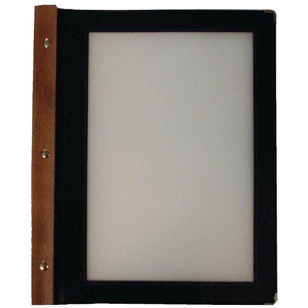 Securit Menümappe mit Holzrücken schwarz A4, H735, 8717624240409