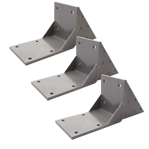 Mendler 3er-Set Dachsparrenadapter für Kassetten-Markise T124, Dachsparren Halterung Adapter, grau, 3x76443