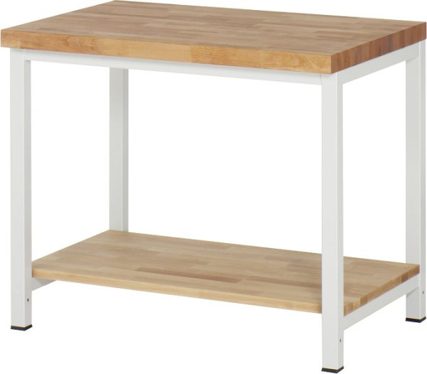 RAU Werkbank Serie 8000 - Gestell-Bauweise (Schweißgestell), Buche-Massiv-Ablageboden, 1000x840x700 mm, 03-8000-7-107B4S.12