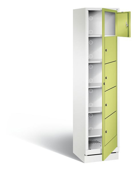 C+P Wäsche-Ausgabeschrank Evolo, H1800xB420xT500mm, Farbe: Verkehrsweiß / Viridingrün, 48160-105 S10115