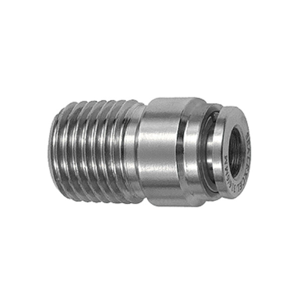 Riegler Gerade Steckverschraubung, rund, R 1/2, Schlauch Ø 10, ES 1.4404, 135119