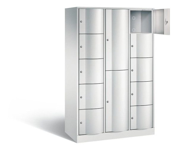 C+P Kombi-Schließfachschrank Resisto, H1950xB1148xT540mm, Farbe: Lichtgrau, 8070-3721 S10005