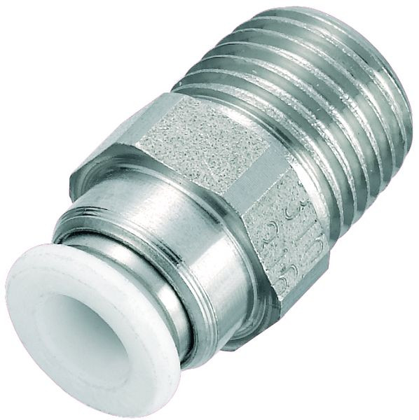 Prevost gerader Verbinder mit konischem Außengewinde - RX1, AG BSPT= R 1/8, für Schlauch mit Außen-Ø= 4 mm, RX1 418