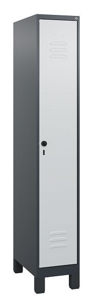 C+P Umkleidespind Classic PLUS, Füße, 1800x300x500mm, 7016/7035, Drehriegel, 0800107-10 S10013