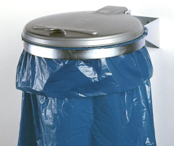 VAR Konsol Abfallsammler verzinkt mit Kunststoff-Deckel silber, 1091