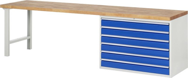 RAU Werkbank Serie 7000 - Modell 7716, B3000 x T700 x H890 mm, Systemunterbau B3000 x T650 x H850 mm, 03-7716A1-307B4M.11