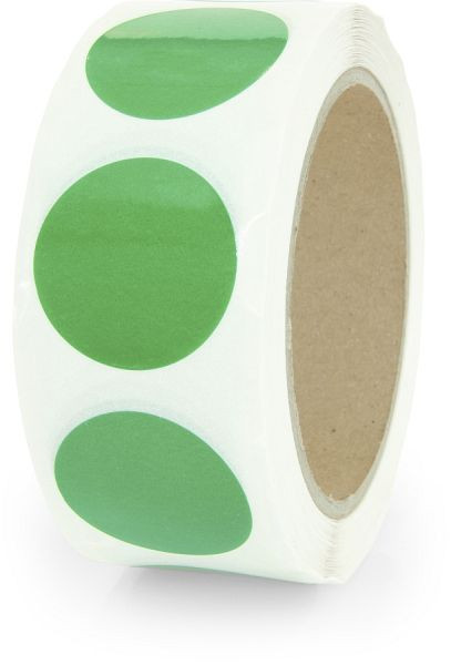 Moedel Markierungspunkte blanko, Polypropylenfolie, grün, Ø 35 mm, VE: 500 Stück/Rolle, 55672