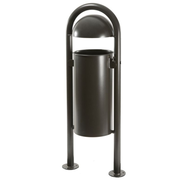 Stein HGS Stand-Abfallbehälter -State Ottio-, mit Ascher (Ø 32 mm)/ gelocht, RAL 1006 maisgelb, 25645-4