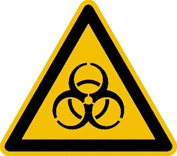 SafetyMarking Warnschild, Warnung vor Biogefährdung, Länge 2,5 cm, Folie, selbstklebend, VE: 44 Stück/Bogen, 30.0230