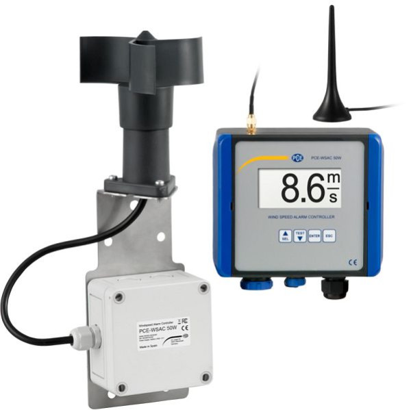 PCE Instruments Luftstrom-Messgerät, km/h, mph, m/s, Messbereich bis 180 km/h, PCE-WSAC 50W 230