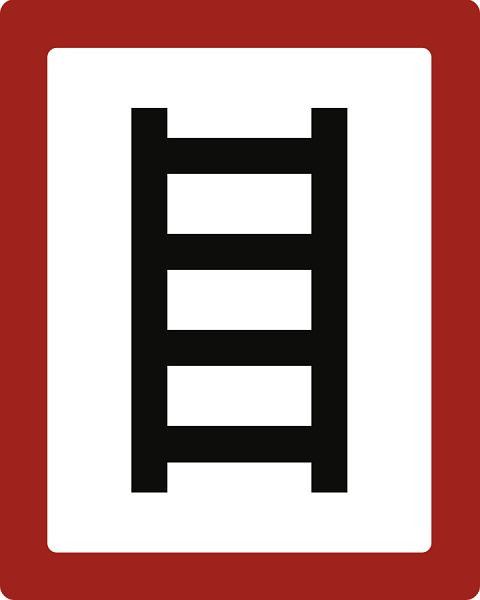 Moedel Hinweisschild auf eine geeignete Stelle zum Anleitern, Aluminium, 200x250 mm, 57274