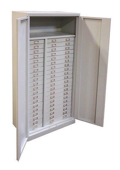 ADB Schubladenschrank 2x 20 PLUS, Gesamtabmessungen (B x T x H): 80 x 41 x 179 cm, Korpus: lichtgrau (RAL 7035), pulverbeschichtet, 40650