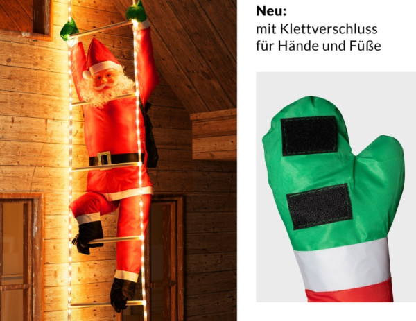 monzana Weihnachtsmann auf Leiter mit 120 Spots, 105415, 4250525348606