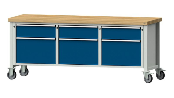 ANKE Werkbänke Kastenwerkbank, Modell 223 V, 2000 x 700 x 850 mm, RAL 7035/5010, BMP 50 mm, 306.158