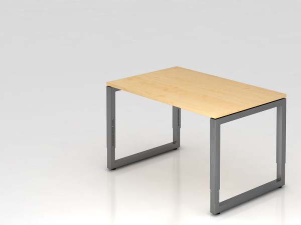 Hammerbacher Schreibtisch O-Fuß eckig 120x80cm Ahorn/Graphit, Rechteckform mit schwebender Tischplatte, VRS12/3/G