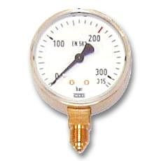 ELMAG Flaschendruckmanometer (Argon-CO2), Ø 63mm, 0-315 bar, AG 1/4' unten für Druckregler zu Stahlflasche, 54128