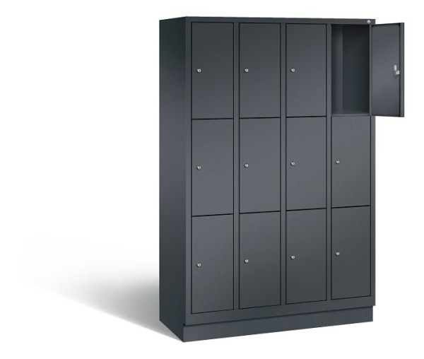 C+P Schließfachschrank Evolo, H1800xB1190xT500mm, Farbe: Schwarzgrau, 48020-403 S10006