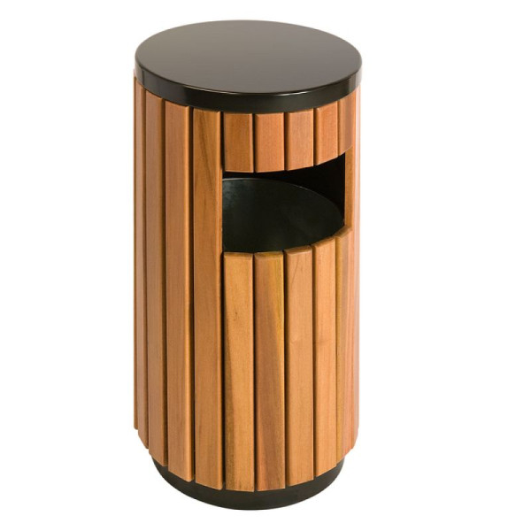 Stein HGS Abfallbehälter -P-Bins 71- EKO, 33 Liter, Stahl mit Kunststoffverkleidung (Holzoptik), feuerfest, 18003