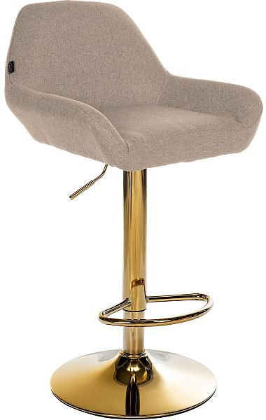 CLP Barhocker Braga Gold Stoff, taupe, 325373, 4255716342302
