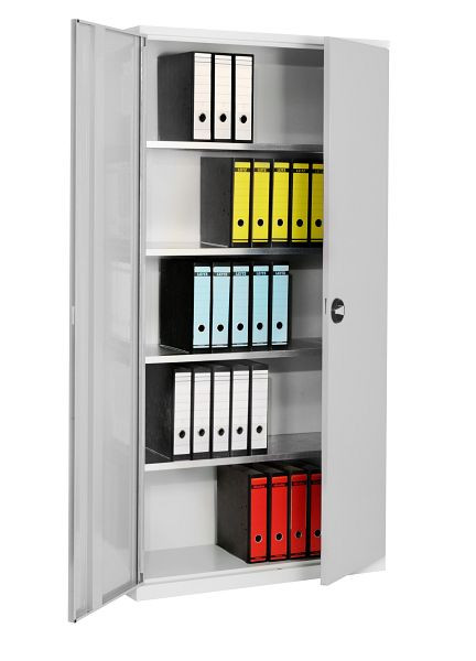 Kappes Systemschrank Serie 400 RAL 7035, H1950 x B1000 x T410 mm, Vollblechtüren, 4 Fachböden verzinkt, 1250.01.1013