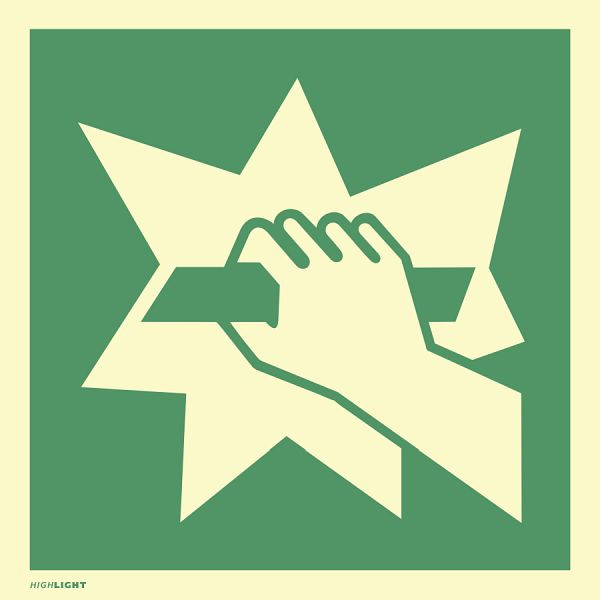 Moedel Notausgangsvorrichtung die nach..., Folie, nachleuchtend, 160-mcd, 100x100 mm, 60735