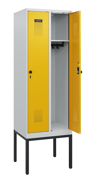 C+P Spind Evolo PLUS, Gestell, 2 Abteile, 1950x600x500mm, 7035/1004, Drehriegel, 0490305-20 S10000