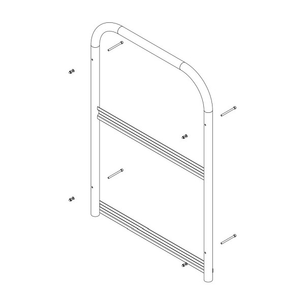 Munk Günzburger Steigtechnik Stirnseitiges Geländer Podesttreppe inkl. Montagesatz, 800006