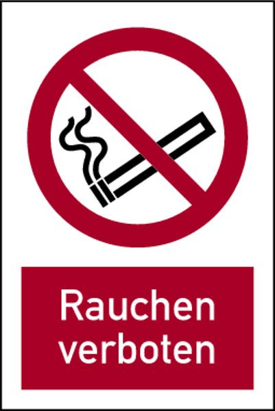 Schilder Klar Kombischild Rauchen verboten DIN EN ISO 7010, 150x200 mm Folie selbstklebend, 1360/31