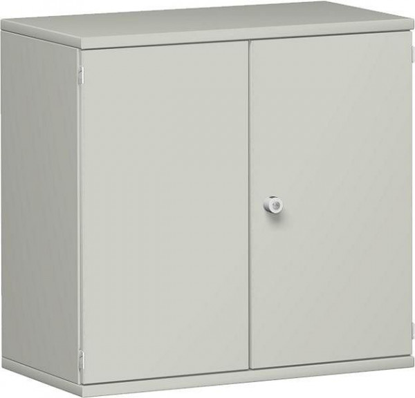 geramöbel Flügeltürenschrank 1 Dekor-Einlegeboden, abschließbar, 800x425x768, Lichtgrau/Lichtgrau, N-10D208-LL