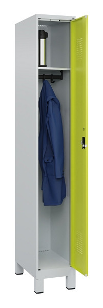 C+P Spind Evolo PLUS, mit Füßen, 1 Abteil, 1950x300x500mm, 7035/0024, Verschluss Zylinderschloss, Ablageböden 1, 049010-10 S10043