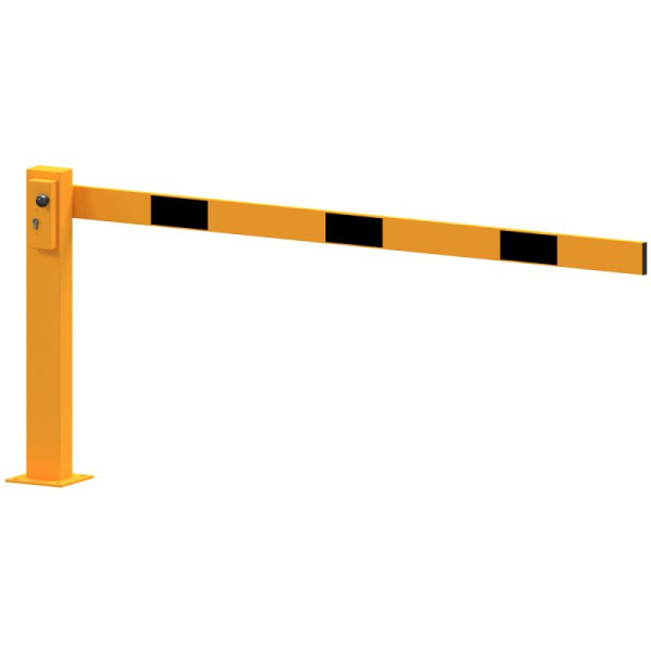 Stein HGS Kompakte Handschranke ohne Auflagepfosten, Profilzylinder, gelb / schwarz, 2000 mm, 63698.0012