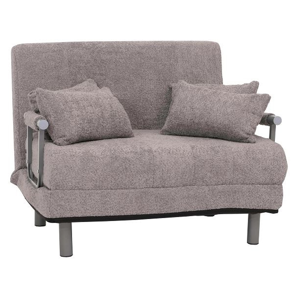 Mendler Schlafsessel HWC-K29, Klappsessel Schlafsofa Gästebett, Liegefläche 190x100cm, Stoff Bouclé (500g/m²), dunkelgrau, 108701